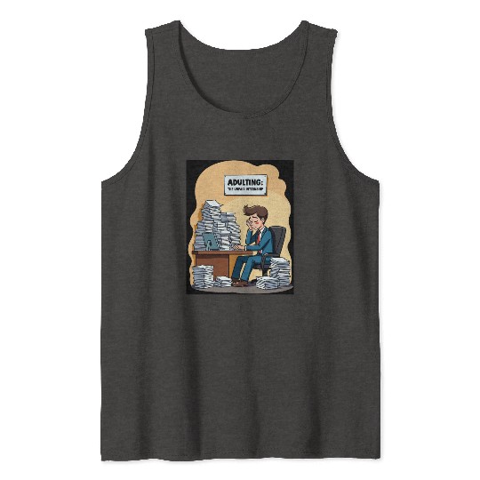 Adulting: The Unpaid Internship - Office Humor Tank Tops