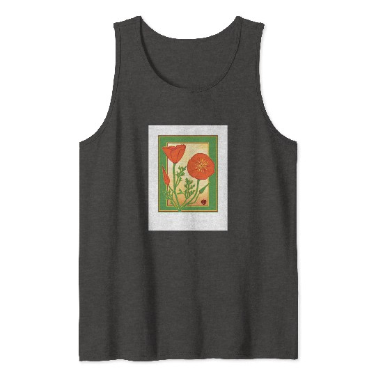 California Poppies illustration poster Tank Tops