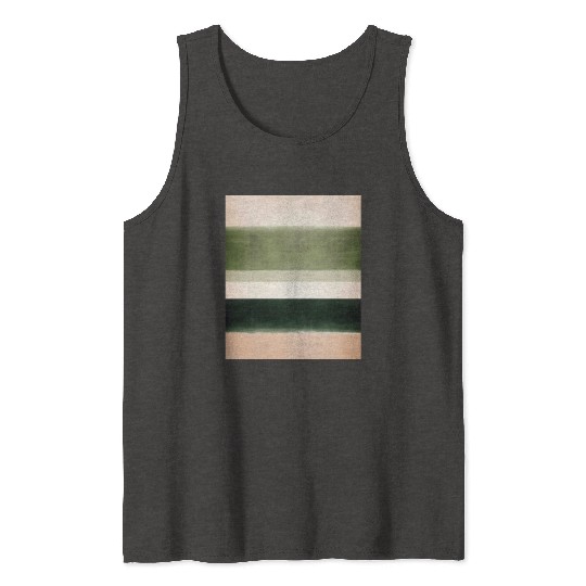 Abstract Green Stripe Design Tank Tops