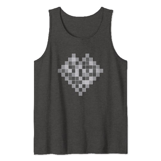 Squares arranged together to form a heart. Tank Tops