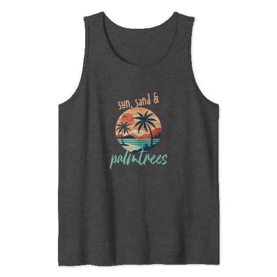 Sun, sand, and palm trees! Tank Tops