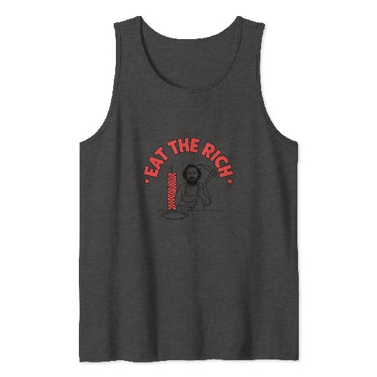 Eat The Rich Döner Kebab Satirical Design Tank Tops