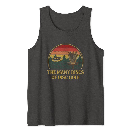 Many Discs of Disc Golf Hobby Golfer Activities Tank Tops