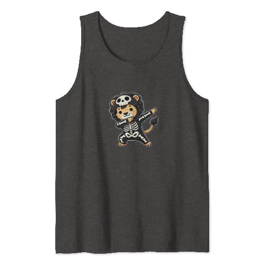 Halloween Skeleton Cute Lion Men Women Kids Tank Tops