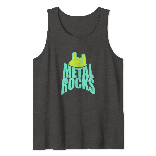 Heavy Metal Rocks Hard Rock Music Text Quote Logo Tank Tops