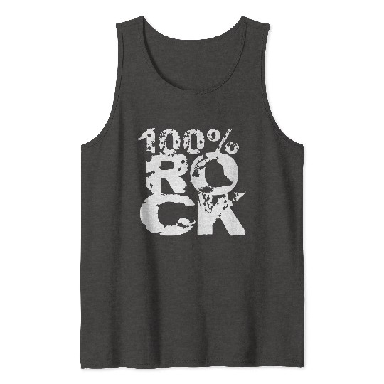 100 % Percent Rock Heavy Metal Music Text Logo Tank Tops