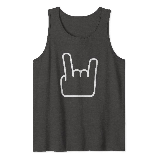 Heavy Metal Fun Hard Rock Music Horns Hand Gesture Tank Tops