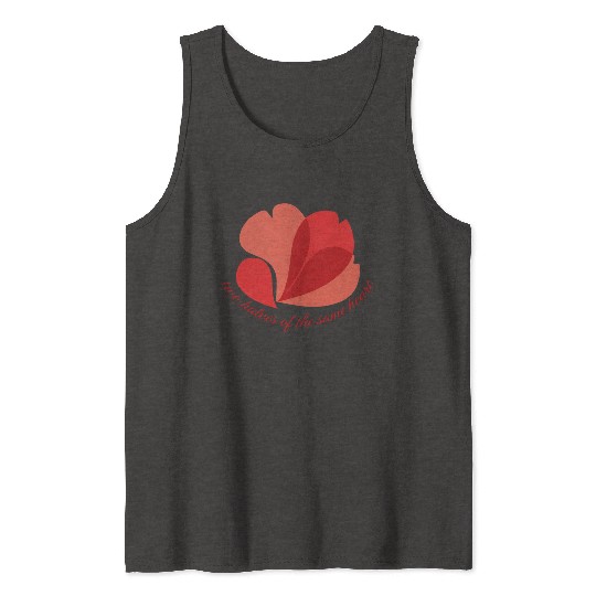Vintage Botanical Red Poppy Heart Graphic Flower Tank Tops