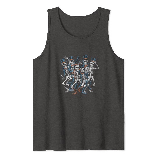 Let's Dance Dancing Skeleton Skull Tank Tops