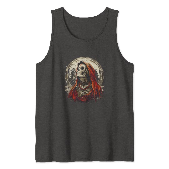 Santa Muerte Saint Death Mexican Sugar Skull Tank Tops