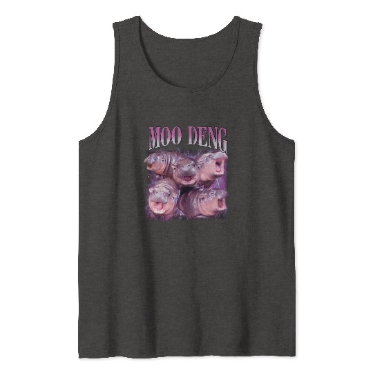 I Love Moo Deng Bootleg I love you Bouncy Pig Tank Tops