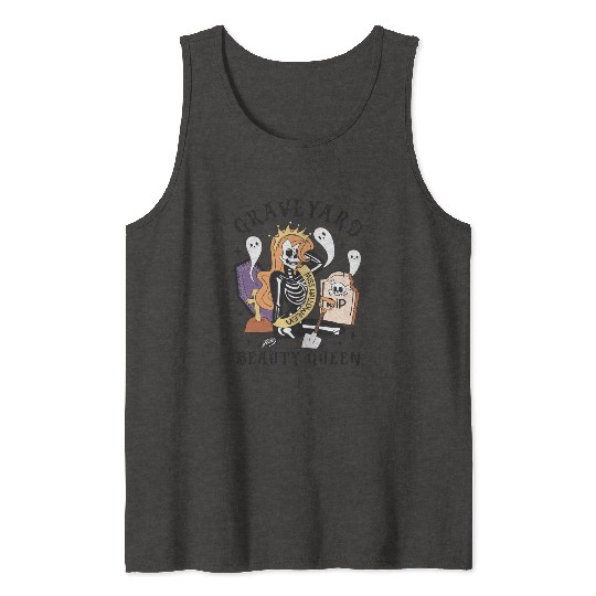 Graveyard Beauty Queen: Spooky & Funny Halloween Tank Tops