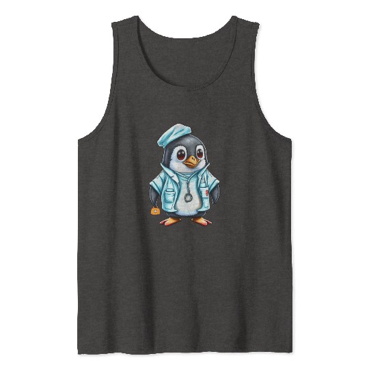 Penguin Doctor, Penguin Famila, Funny Penguin Tank Tops