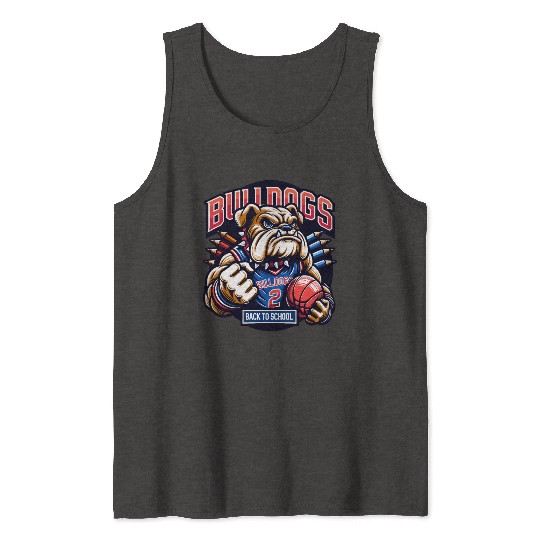 Bulldogs Mascot Back To School Team Spirit Tank Tops