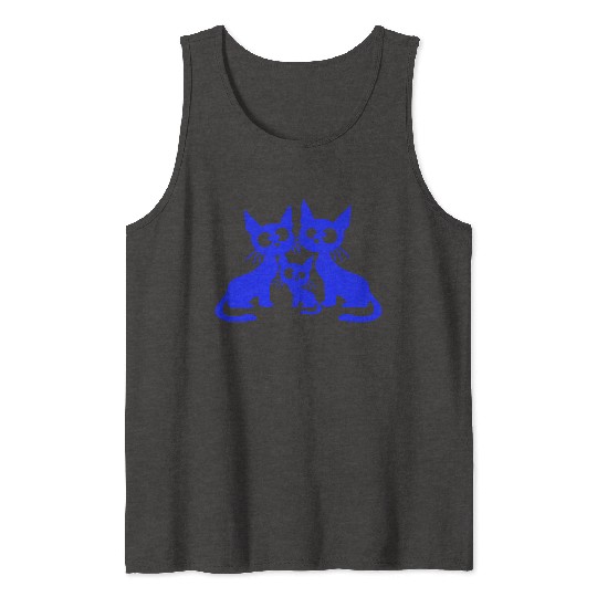 Crazy cat mom dad kitten child kitten family team Tank Tops