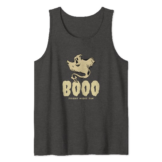 BOOO Fright Night Fun Ghost Halloween Tank Tops