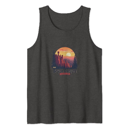 Bryce Canyon National Park Retro Illustraion V 02 Tank Tops