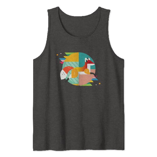 Geometric fox - modern design & closeness to natur Tank Tops