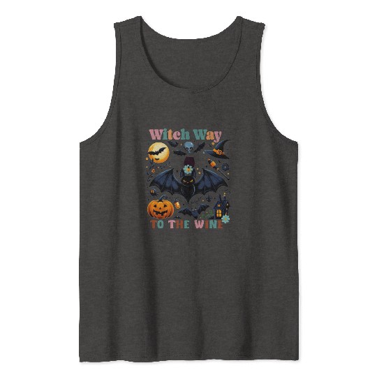 Witch Way to the Wine Tank Tops