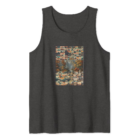 Colorful Mountain Forest Tank Tops