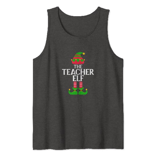 The Teacher Elf Christmas Tank Tops