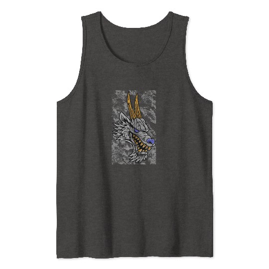 Fantasy RPG Wolf Magic Dungeon Tank Tops