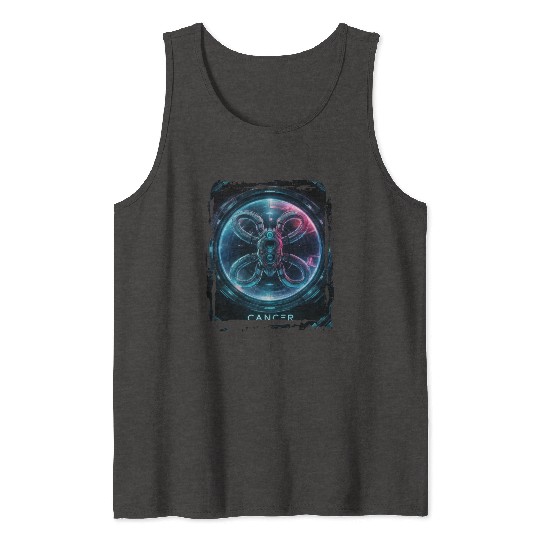 Zodiac sign Cancer in cyberpunk era Future Tank Tops
