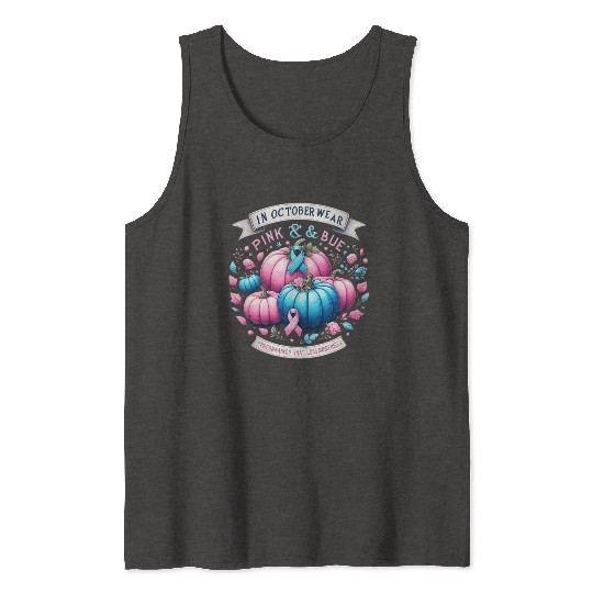 In October Wear Pink & Blue Pregnancy Infant Tank Tops