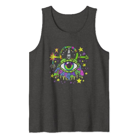 Crazy Psychedelic Pop Punk Monster Tank Tops
