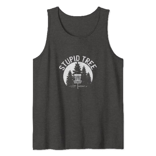Stupid Tree Distressed Disc Golf Tank Tops