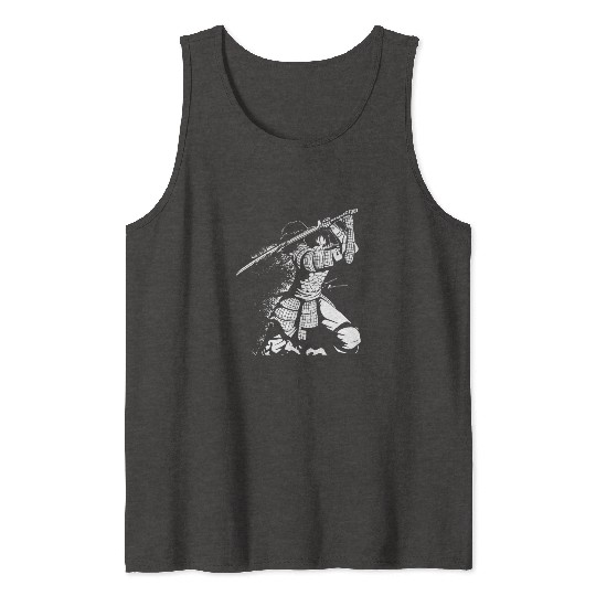Kanji Japan Katana Sword Ninja Samurai Tank Tops