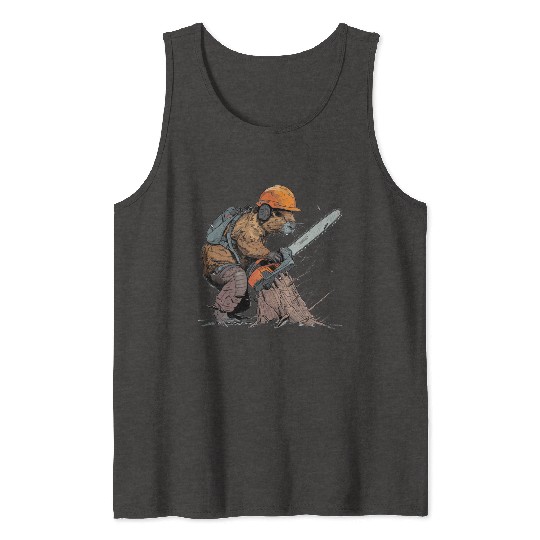 Beaver Lumberjack Chainsaw Tank Tops
