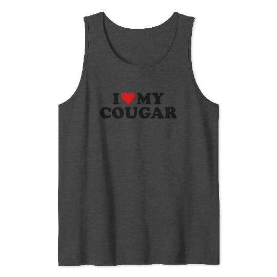 I Love Cougars Cougar Humor Valentine's Day 3WH1 Tank Tops