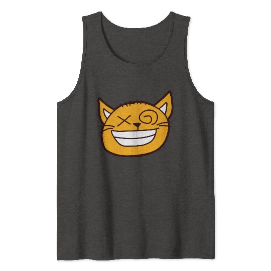 Crazy Cat Weird Funny Eyes Cool Grimace Cartoon Tank Tops