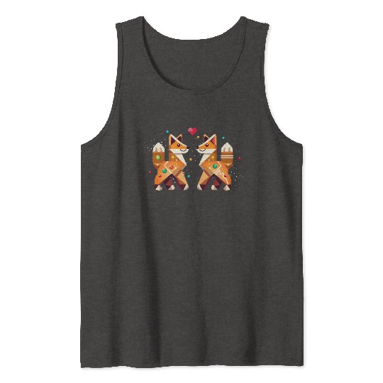 Two foxes - gingerbread style as a Christmas motif Tank Tops