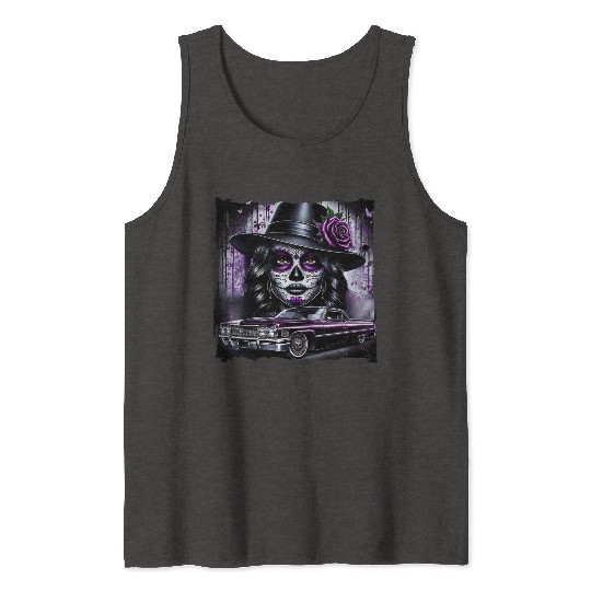 lowrider catrina Sugar skull Tank Tops