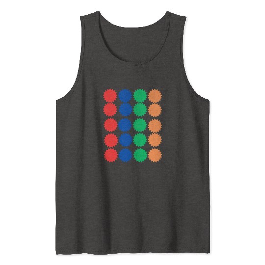 Spiked Circle Pattern Design Tank Tops