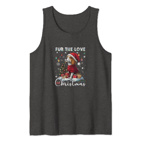 Beagle Christmas Tree Lights Decorations Dog Lover Tank Tops