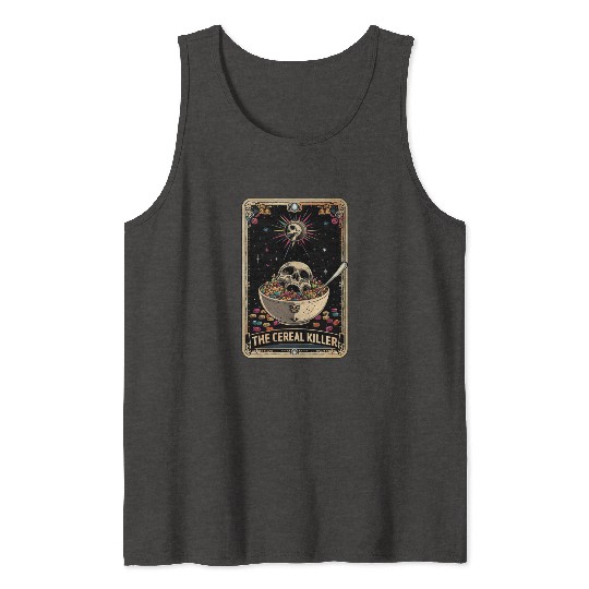 Cereal Killer Tarot Card Horror Movies True Crime Tank Tops