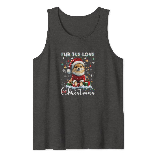Pomeranian Christmas Tree Decorations Dog Lover Tank Tops