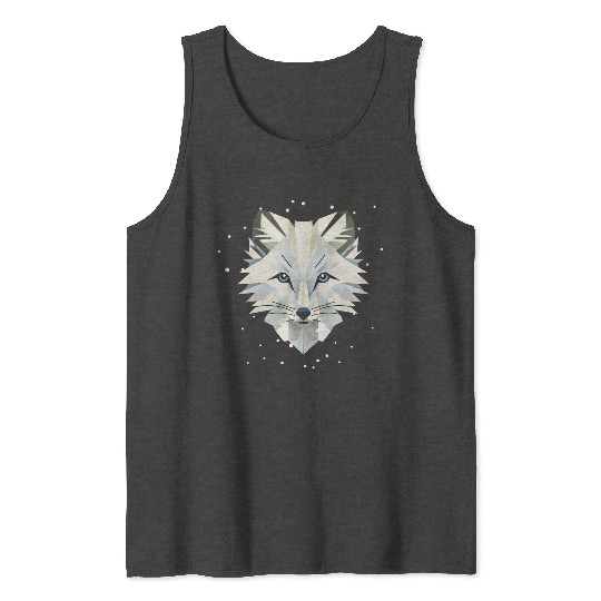 Magical arctic fox in geometric elegance Tank Tops