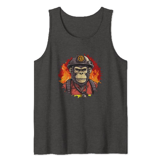 Firefighter monkeys Tank Tops