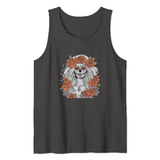 Sugar Skull Rose Queen Tank Tops