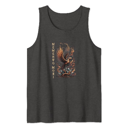 Memento Mori Phoenix Rebirth Fire Art Design Tank Tops