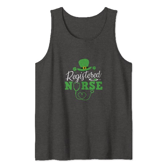 Registered Nurse St Patricks day Shamrock Nursing Tank Tops