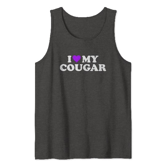 I Love Cougars Cougar Humor Valentine's Day 3BK4 Tank Tops