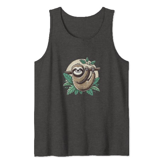 Relax and Unwind with this Adorable Hanging Sloth Tank Tops