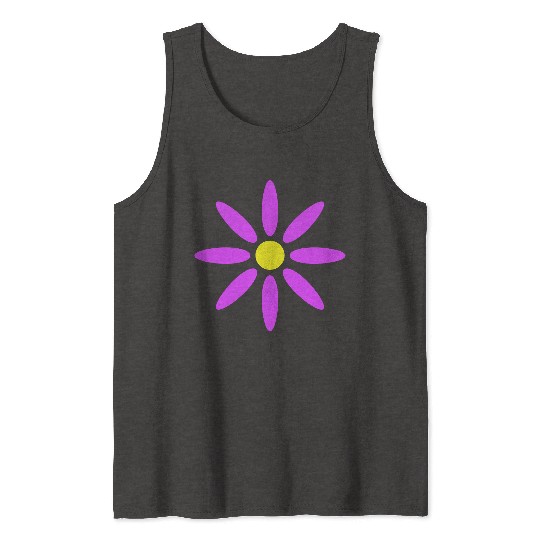 Small Daisy Flower White Decorative Nature Design Tank Tops