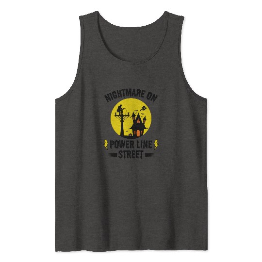 Nightmare on Power Line Street – Lineman Halloween Tank Tops