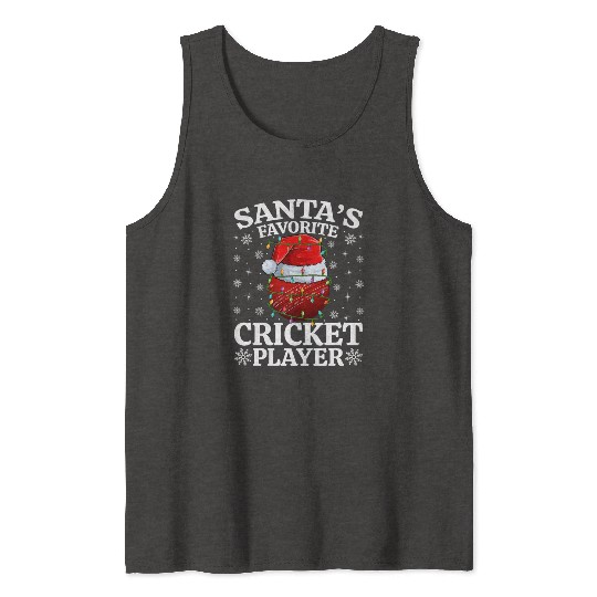 Santa's Favorite Cricket Player Tank Tops